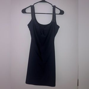 Blue open back mini dress